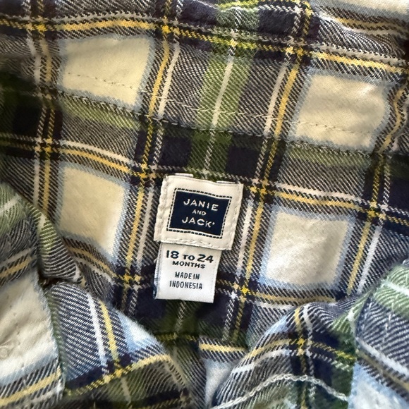 Janie and Jack Bundle 4 Long Sleeve Shirts 18-24 months Baby Boy Lot Linen Plaid - Picture 6 of 11